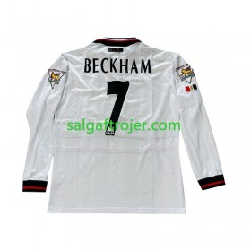 Manchester United Beckham 7 Fodboldtrøjer Retro Udebanesæt 1998-1999 Langærmet